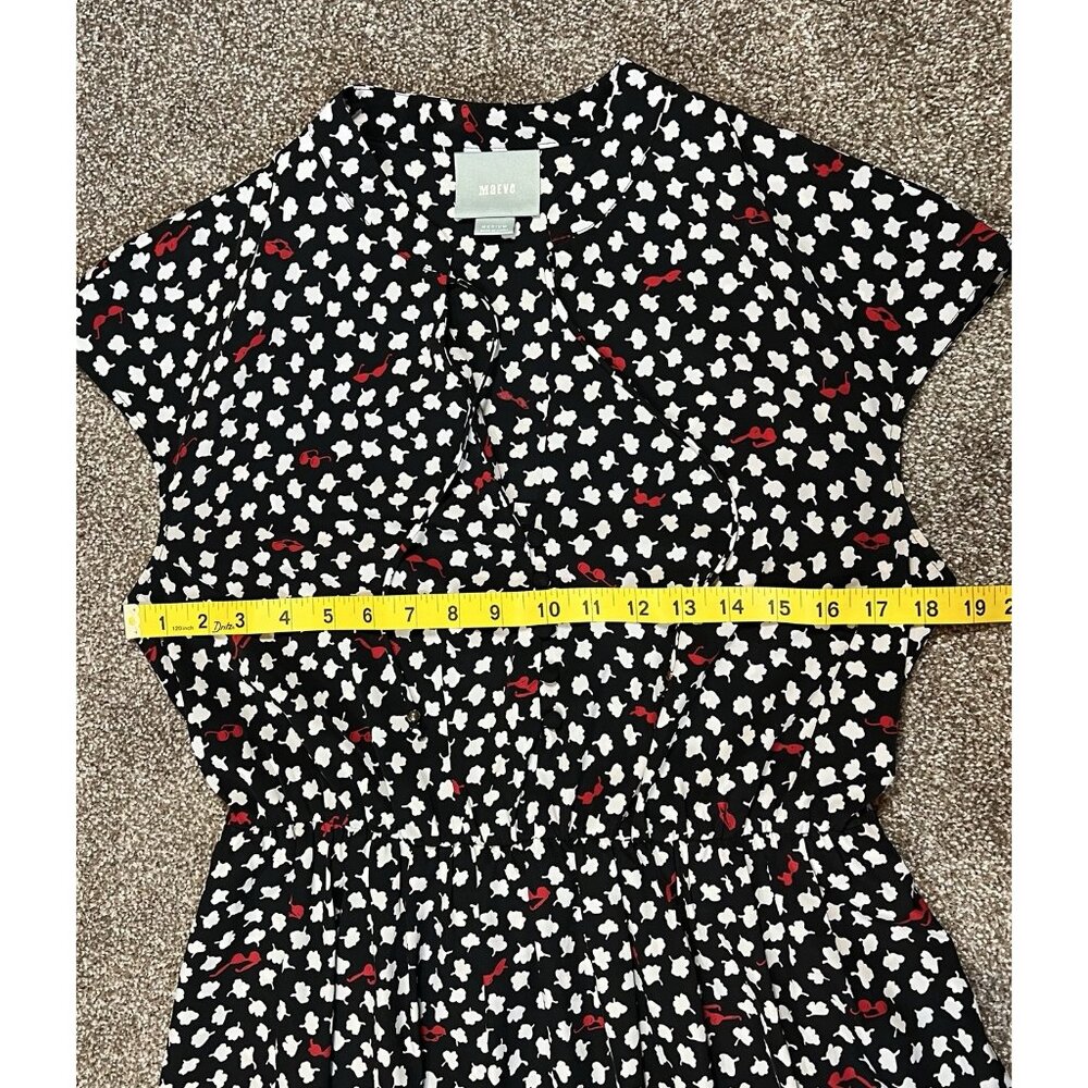Anthropologie Maeve Odelia Black Floral Mini Dress Size Medium Sunglasses Pocket - Picture 12 of 15